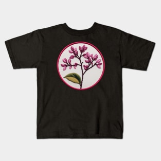 Eastern Redbud Embroidered Patch Kids T-Shirt